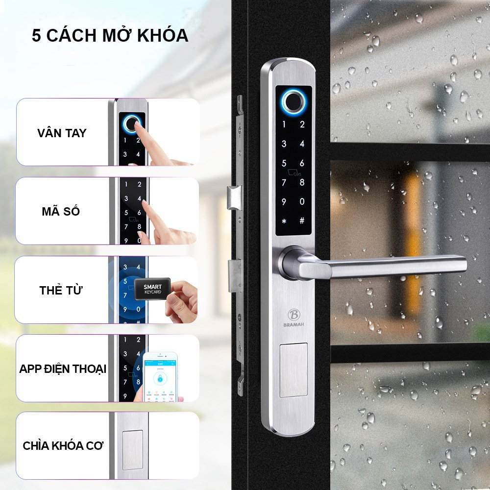 tính năng mở khóa của khóa vân tay bramah a250